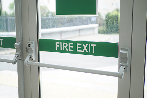 Door with Fire Exit sign